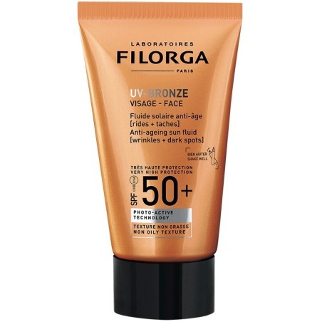 Laboratoires Filorga Uv Bronze Face 50+ fluido solare antiaging 40 Ml Laboratoires Filorga Uv Bronze Face 50+ fluido solare antiaging 40 Ml