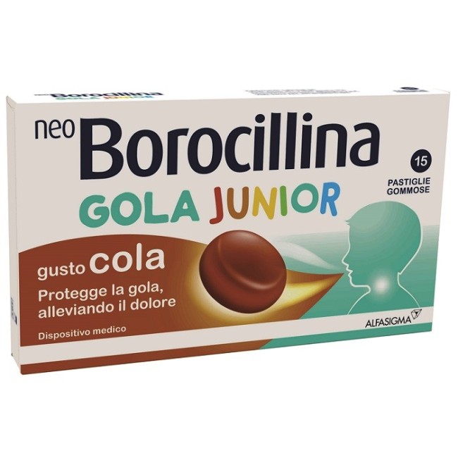 Alfasigma Neoborocillina Gola Junior 15 Pastiglie Gusto Cola Alfasigma Neoborocillina Gola Junior 15 Pastiglie Gusto Cola