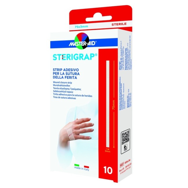Master-aid Sterigrap Strip Adesivo Sutura Ferite 75x3 Mm 10 Pezzi Master-aid Sterigrap Strip Adesivo Sutura Ferite 75x3 Mm 10 Pezzi