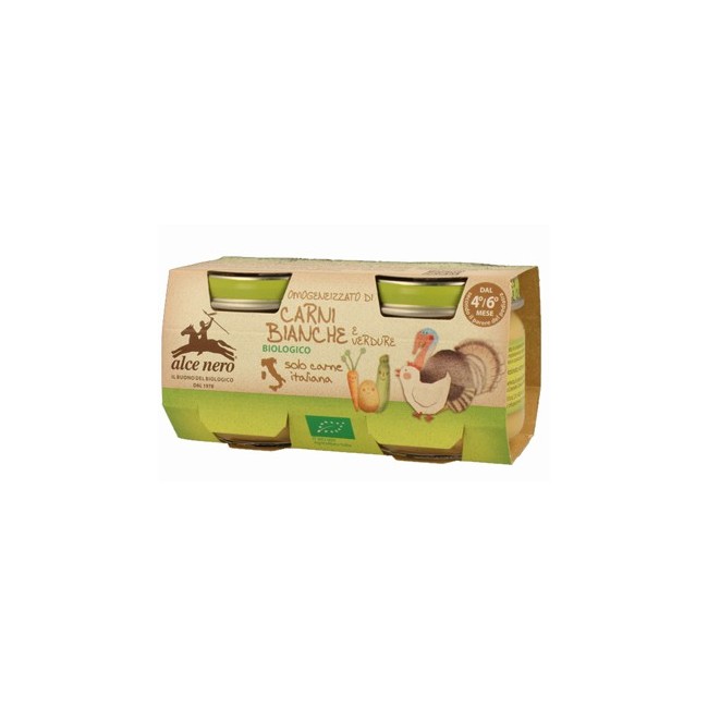 Alce nero Omogeneizzato Carni Bianche Con Verdure 2 X 80 G