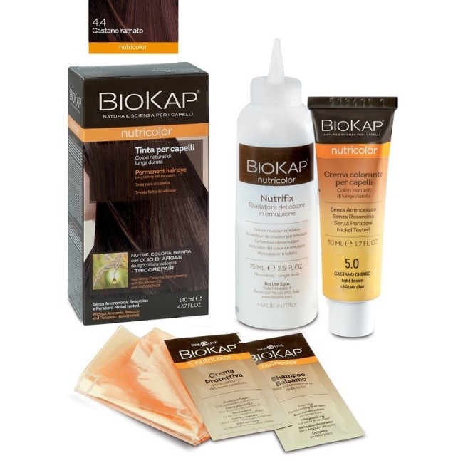 Bios Line Biokap Nutricolor 4,4 New Castano Ramato Tinta Tubo + Flacone Bios Line Biokap Nutricolor 4,4 New Castano Ramato Tinta Tubo + Flacone