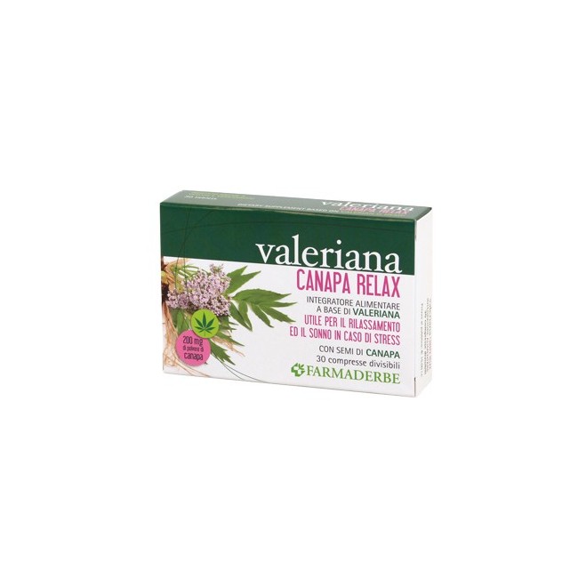Farmaderbe Valeriana Canapa Relax 30 Compresse Divisibili Farmaderbe Valeriana Canapa Relax 30 Compresse Divisibili