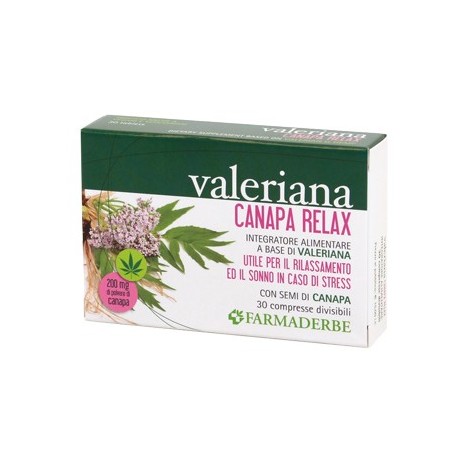 Farmaderbe Valeriana Canapa Relax 30 Compresse Divisibili Farmaderbe Valeriana Canapa Relax 30 Compresse Divisibili