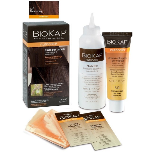 Bios Line Biokap Nutricolor 6,4 Rame Curry Tinta Tubo + Flacone Bios Line Biokap Nutricolor 6,4 Rame Curry Tinta Tubo + Flacone