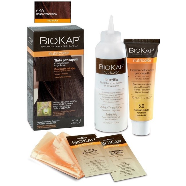 Bios Line Biokap Nutricolor 6,46 Rosso Veneziano Tinta Tubo + Flacone Bios Line Biokap Nutricolor 6,46 Rosso Veneziano Tinta Tubo + Flacone
