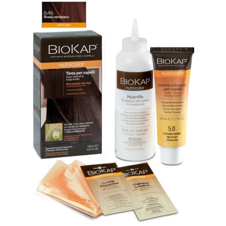 Bios Line Biokap Nutricolor 6,46 Rosso Veneziano Tinta Tubo + Flacone Bios Line Biokap Nutricolor 6,46 Rosso Veneziano Tinta Tubo + Flacone