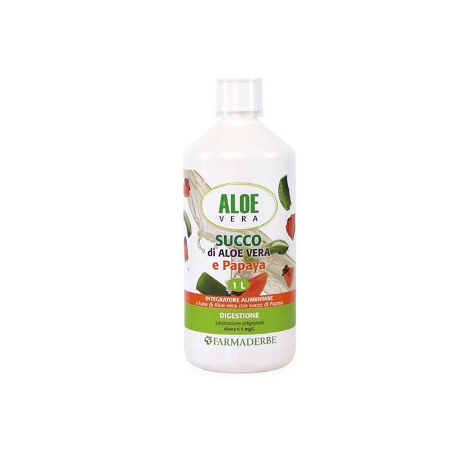 Farmaderbe Aloe Vera e Papaya Succo Integratore 1 Lt Farmaderbe Aloe Vera e Papaya Succo Integratore 1 Lt