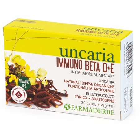 Farmaderbe Uncaria Immuno Beta D+e integratore 30 Capsule Farmaderbe Uncaria Immuno Beta D+e integratore 30 Capsule