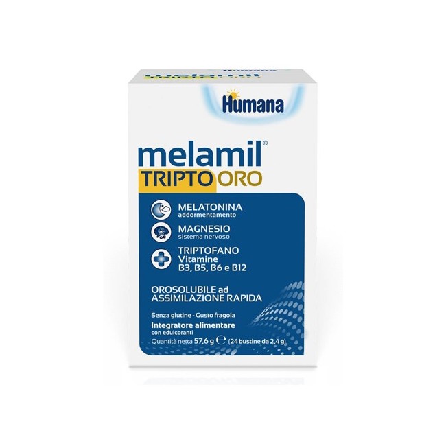 Humana Italia Melamil Tripto Oro integratore 24 Bustine Humana Italia Melamil Tripto Oro integratore 24 Bustine