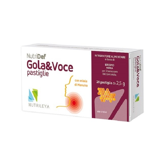 Nutrileya Nutridef Gola & Voce Miele Integratore 20 Pastiglie Nutrileya Nutridef Gola & Voce Miele Integratore 20 Pastiglie