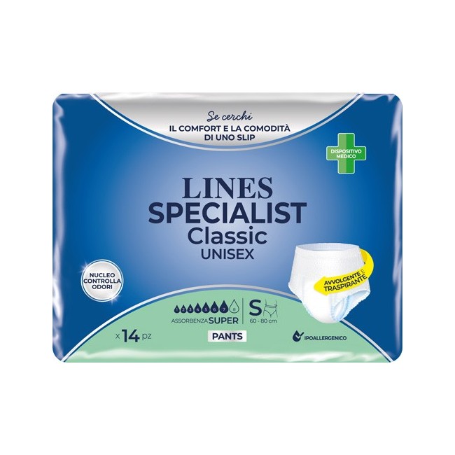 Lines Specialist Classic Pants Super S Pannolone A Mutanda 14 Pezzi