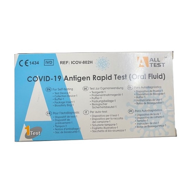 Alltest test salivare antigenico monouso Covid 19 1 pezzo Alltest test salivare antigenico monouso Covid 19 1 pezzo