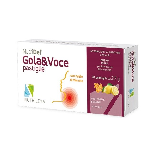 Nutrileya Nutridef Gola & Voce Miele E Limone 20 Pastiglie