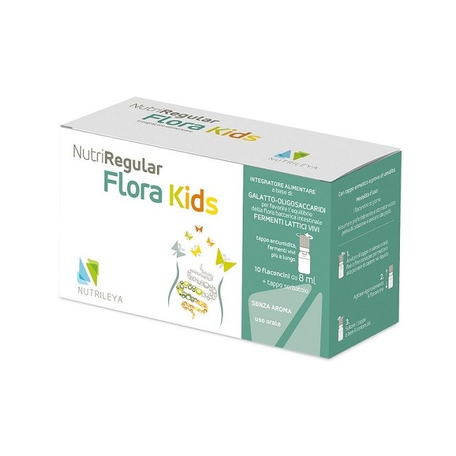 Nutrileya Nutriregular Flora Kids integratore 10 Flaconcini Nutrileya Nutriregular Flora Kids integratore 10 Flaconcini