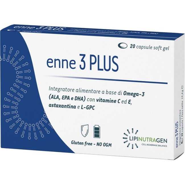 Lipinutragen Enne 3 plus 20 capsule integratore di omega 3 Lipinutragen Enne 3 plus 20 capsule integratore di omega 3