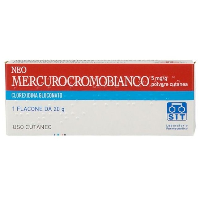 Sit laboratorio Neomercurocromo Bianco polvere Disinfettante 20g Sit laboratorio Neomercurocromo Bianco polvere Disinfettante 20g