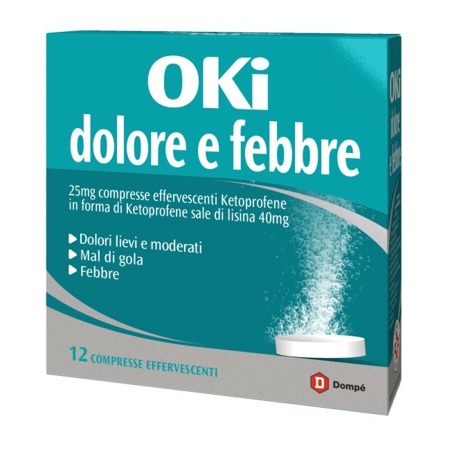 Dompè Oki febbre e dolore 12 compresse effervescenti Dompè Oki febbre e dolore 12 compresse effervescenti