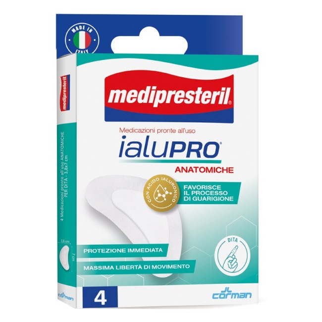 Corman Medipresteril Ialupro Dita 3,8x7 Cm 4 Pezzi Corman Medipresteril Ialupro Dita 3,8x7 Cm 4 Pezzi