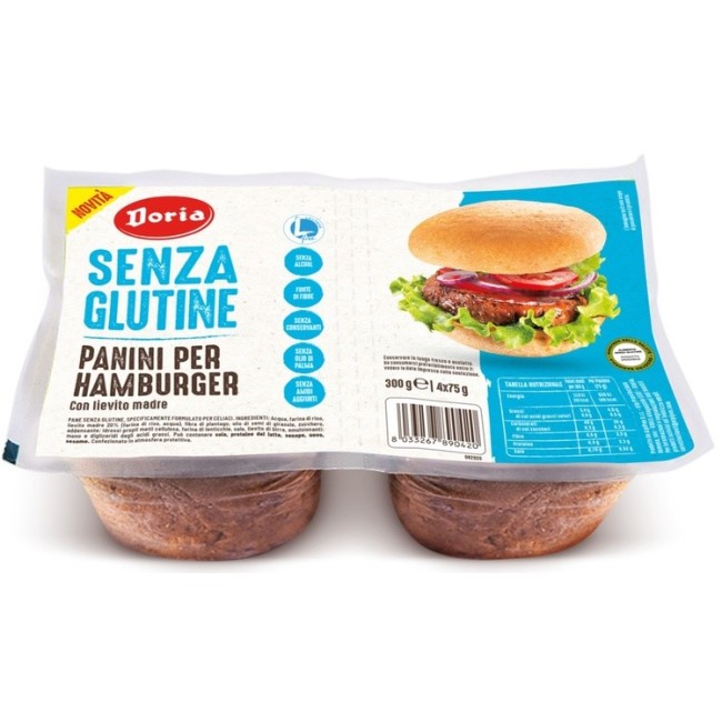 Alpipan Doria Panini Hamburger Senza Glutine 4x50 G