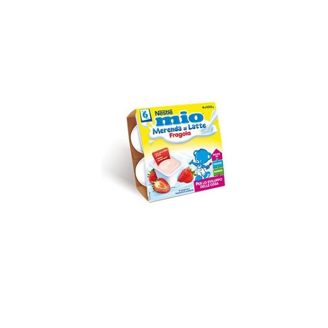 Nestle Mio Merenda Fragola per bambini 4 X 100 G Nestle Mio Merenda Fragola per bambini 4 X 100 G