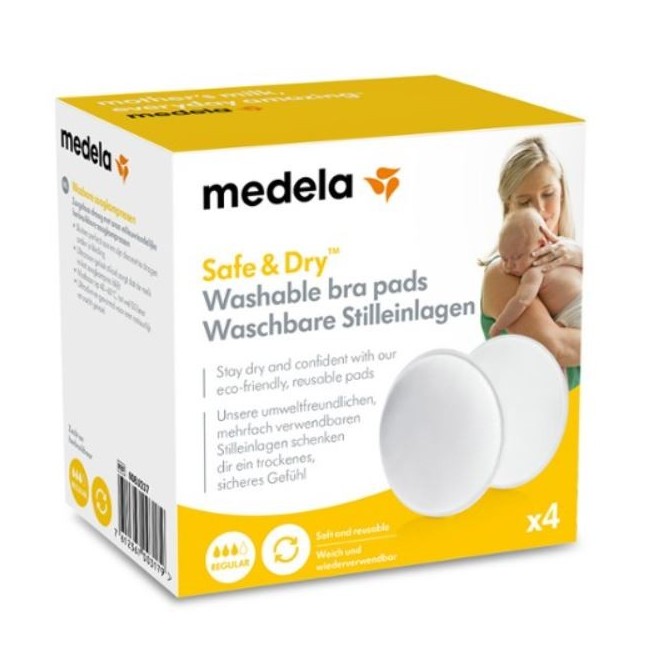 Medela Safe & Dry Coppetta Assorbilatte Lavabile 4 Pezzi