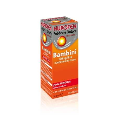 Nurofen Febbre Dolore* Bambini 200mg/5ml Fragola Nurofen Febbre Dolore* Bambini 200mg/5ml Fragola