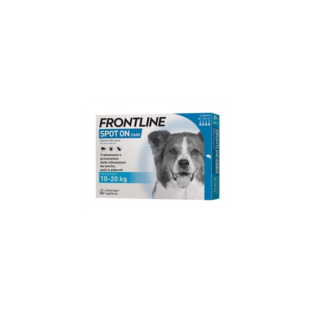 Frontline Spot On Cani Medi 10-20kg 4 Pipette 1,34ml Frontline Spot On Cani Medi 10-20kg 4 Pipette 1,34ml