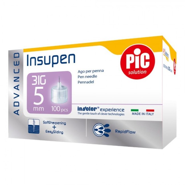 Pic Ago insupen advance gauge 31g x 5 mm 100 pezzi Pic Ago insupen advance gauge 31g x 5 mm 100 pezzi