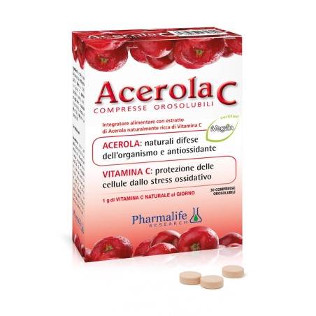 Pharmalife Acerola C Integratore 30 compresse orosolubili Pharmalife Acerola C Integratore 30 compresse orosolubili