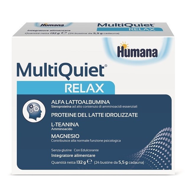 Humana Multiquiet Relax 24 Bustine integratore per bambini Humana Multiquiet Relax 24 Bustine integratore per bambini