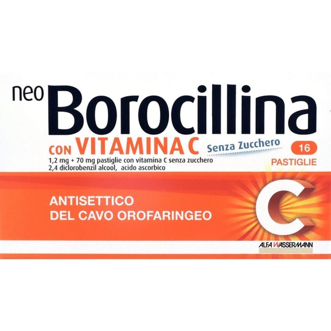 Neoborocillina C 16 Pastiglie Senza Zucchero Neoborocillina C 16 Pastiglie Senza Zucchero