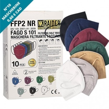 Fagomedikal mascherine FFP2 colori assortiti 10 pezzi Fagomedikal mascherine FFP2 colori assortiti 10 pezzi