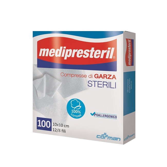 Medipresteril Garza Compressa 12/8 Fu 10x10cm 100 Pezzi Medipresteril Garza Compressa 12/8 Fu 10x10cm 100 Pezzi