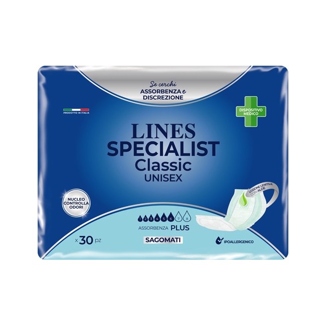 Lines Specialist Classic Plus Pannolone Sagomato 30 Pezzi