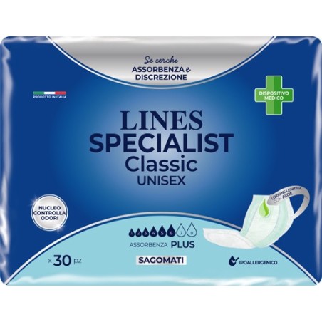 Lines Specialist Classic Plus Pannolone Sagomato 30 Pezzi