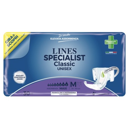 Lines Specialist Pannolone A Mutandina Maxi Misura Media 30 Pezzi Lines Specialist Pannolone A Mutandina Maxi Misura Media 30 Pezzi