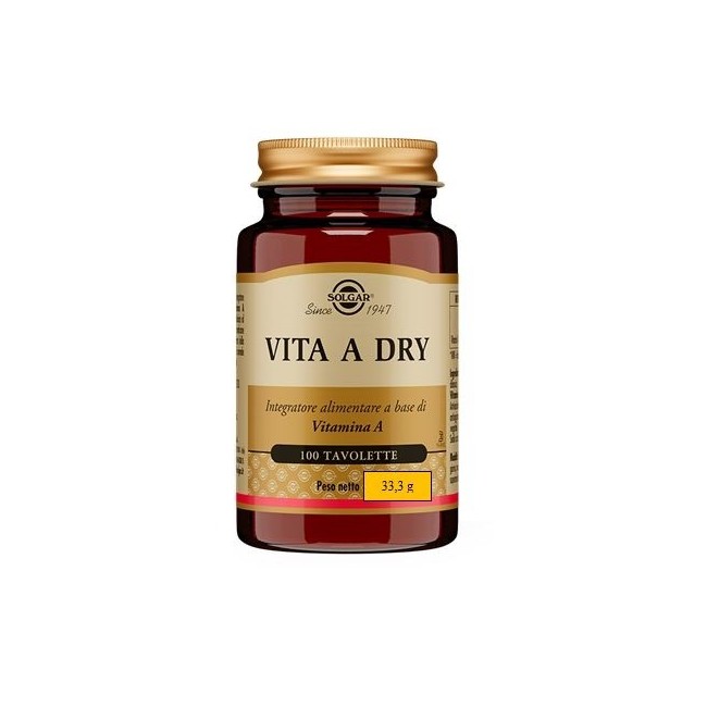 Solgar Vita A Dry 100 Tavolette 6 Pezzi Solgar Vita A Dry 100 Tavolette 6 Pezzi