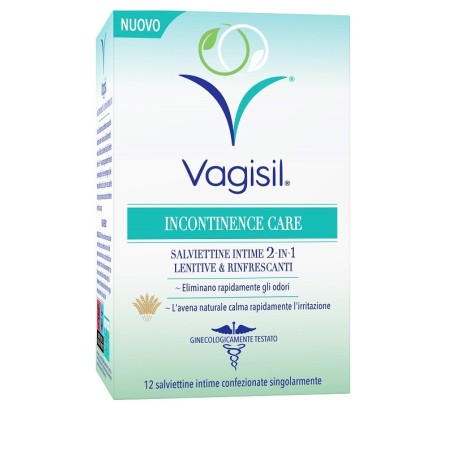 Vagisil Incontinence Care Salviettine Intime 2in1 12 Pezzi Vagisil Incontinence Care Salviettine Intime 2in1 12 Pezzi