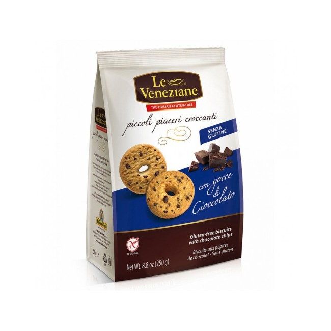 Le Veneziane Biscotti Gocce Cioccolato Senza Glutine 250 gr Le Veneziane Biscotti Gocce Cioccolato Senza Glutine 250 gr