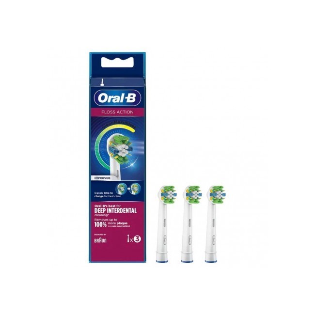 Oral-b flossaction testine ricambio spazzolino elettrico 3 pezzi