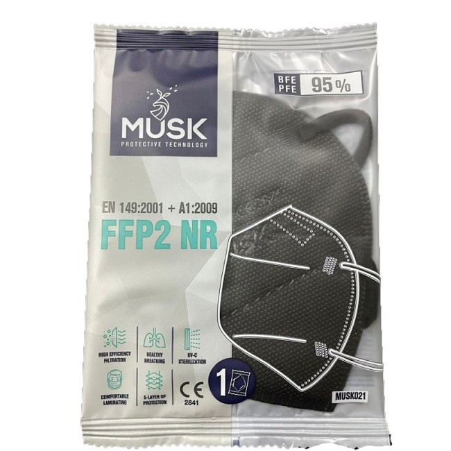 Tekstil Plastik Musk Mascherine Ffp2 Musk021 nere 10 Pezzi Tekstil Plastik Musk Mascherine Ffp2 Musk021 nere 10 Pezzi