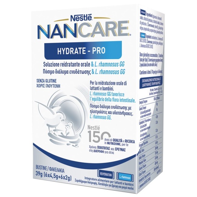Nestle' Nancare Hydrate Pro Bustine 6 X 4,5 G + 6 X 2 G Nestle' Nancare Hydrate Pro Bustine 6 X 4,5 G + 6 X 2 G