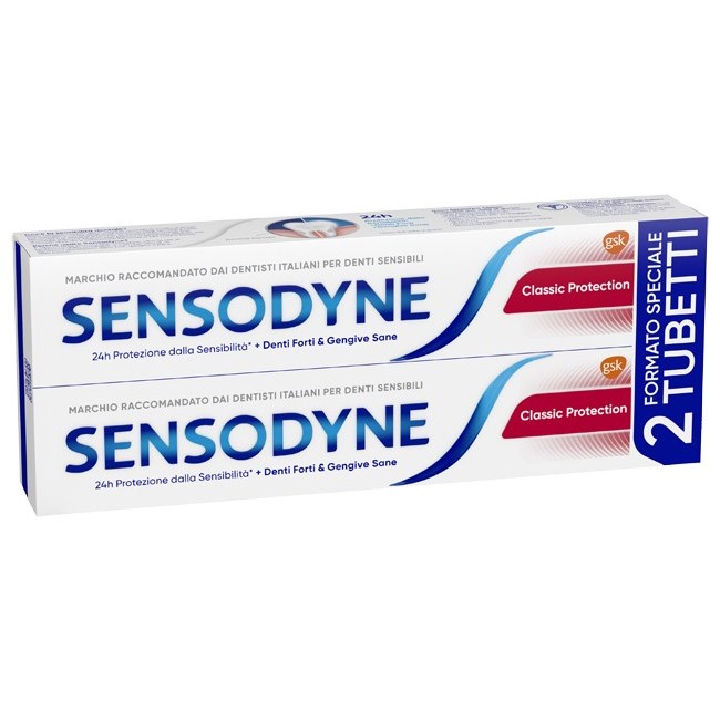 Glaxosmithkline Sensodyne Dentifricio Classico Protection 2 X 75 Ml Glaxosmithkline Sensodyne Dentifricio Classico Protection 2 X 75 Ml
