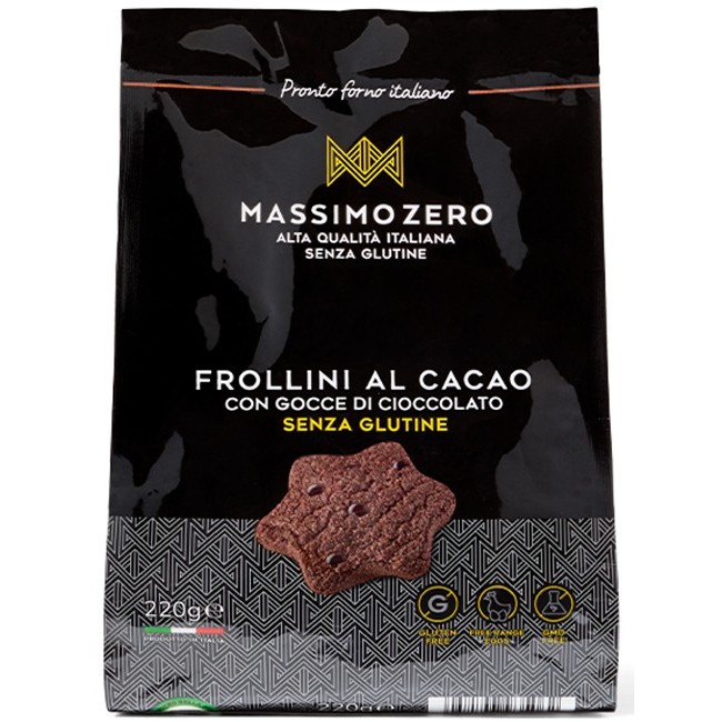 Massimo Zero Frollini Cacao senza glutine 220 G Massimo Zero Frollini Cacao senza glutine 220 G