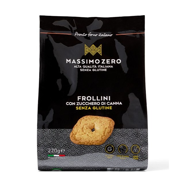 Massimo zero frollini con zucchero di canna 220 gr Massimo zero frollini con zucchero di canna 220 gr