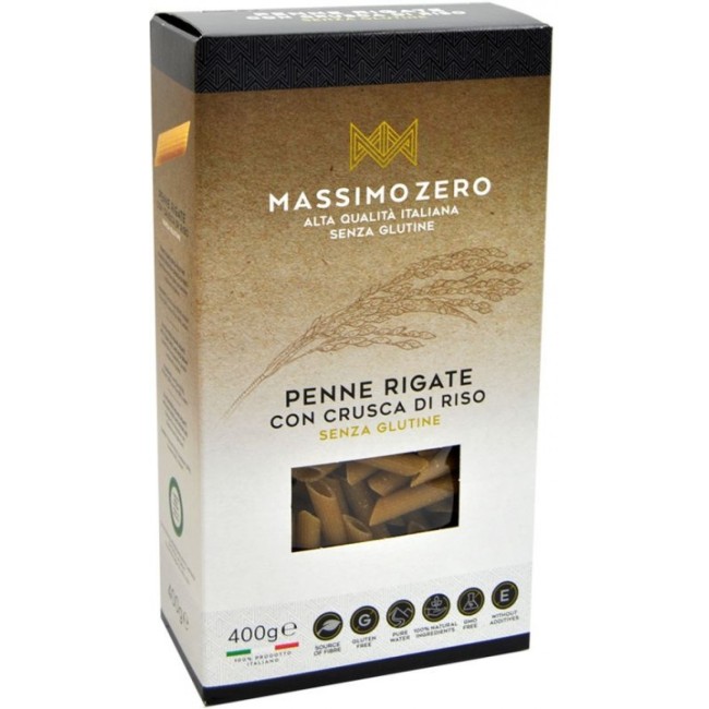Massimo zero Penne rigate con crusca di riso 400g Massimo zero Penne rigate con crusca di riso 400g
