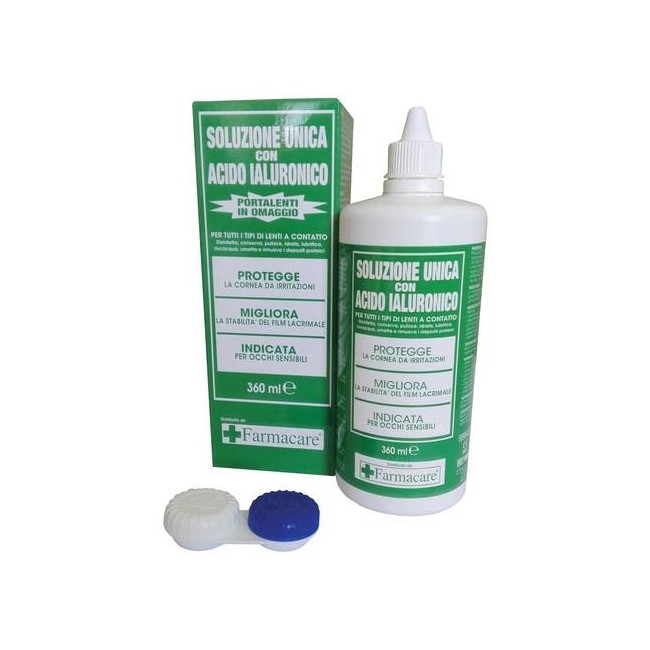 Farmacare soluzione unica lenti a contatto 360ml portalenti omaggio