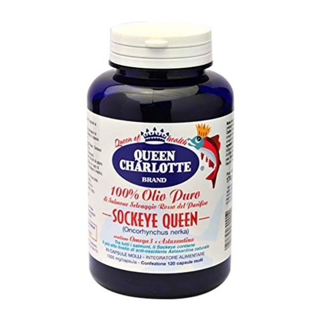 Queen Charlotte Olio Puro Salmone Selvaggio Rosso 120 Capsule Queen Charlotte Olio Puro Salmone Selvaggio Rosso 120 Capsule