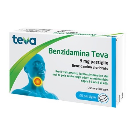Teva benzidamina 20 pastiglie 3 mg antinfiammatorio del cavo orale Teva benzidamina 20 pastiglie 3 mg antinfiammatorio del cavo orale