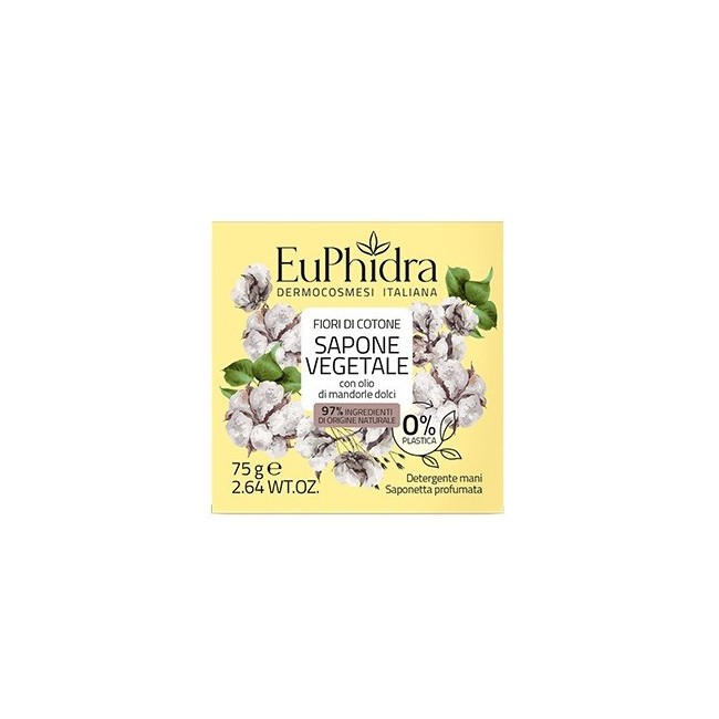 Euphidra Saponetta Vegetale Fiori di Cotone 75 gr Euphidra Saponetta Vegetale Fiori di Cotone 75 gr